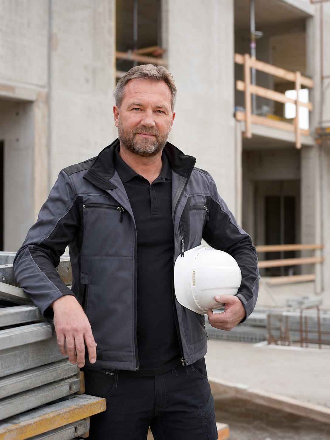 Ansprechpartner vor einer Baustelle